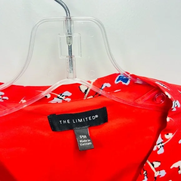 The Limited Red Floral Print Blouse Sz Petite M - Picture 7 of 10